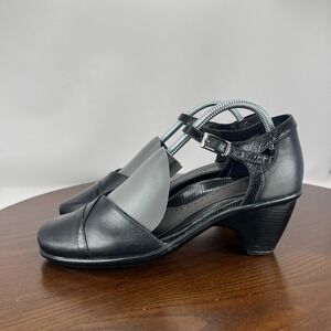 Dansko Roxy Shoes Women's 36 / 5.5‎ Black Leather Comfort Mary Jane Ankle Strap